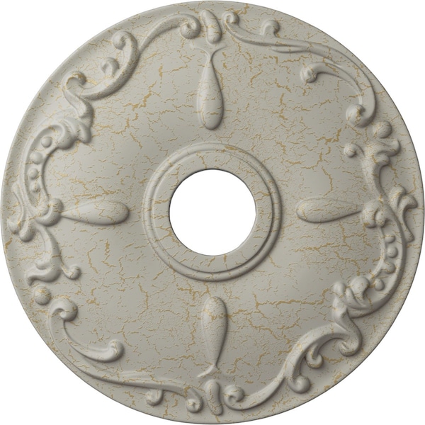 Ekena Millwork Kent Ceiling Medallion (Fits Canopies up to 5"), 18"OD x 3 1/2"ID x 1 1/4"P, Pot of Cream Crackle CM18KEPCC - main